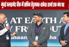 Sachin Tendulkar and Rakesh Sharma on the same stage at Mumbai Climate Week