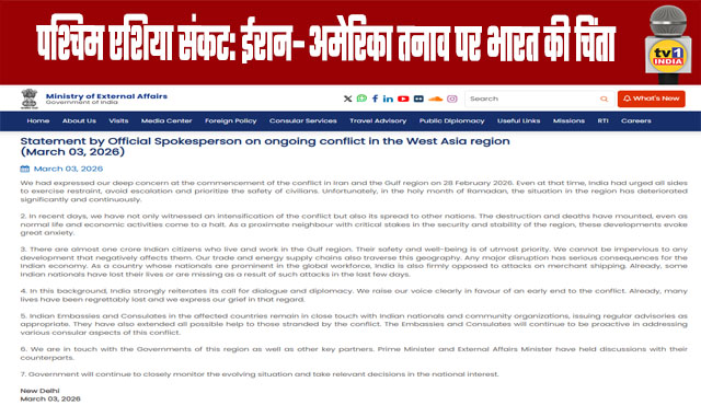 West Asia Crisis: India Concerned Over Iran-US Tensions