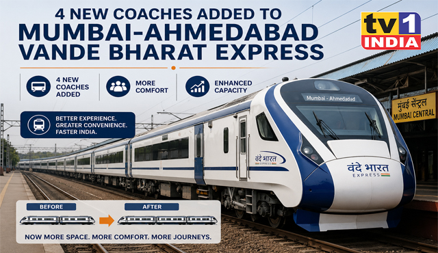 4 New Coaches Added to Mumbai-Ahmedabad Vande Bharat Express