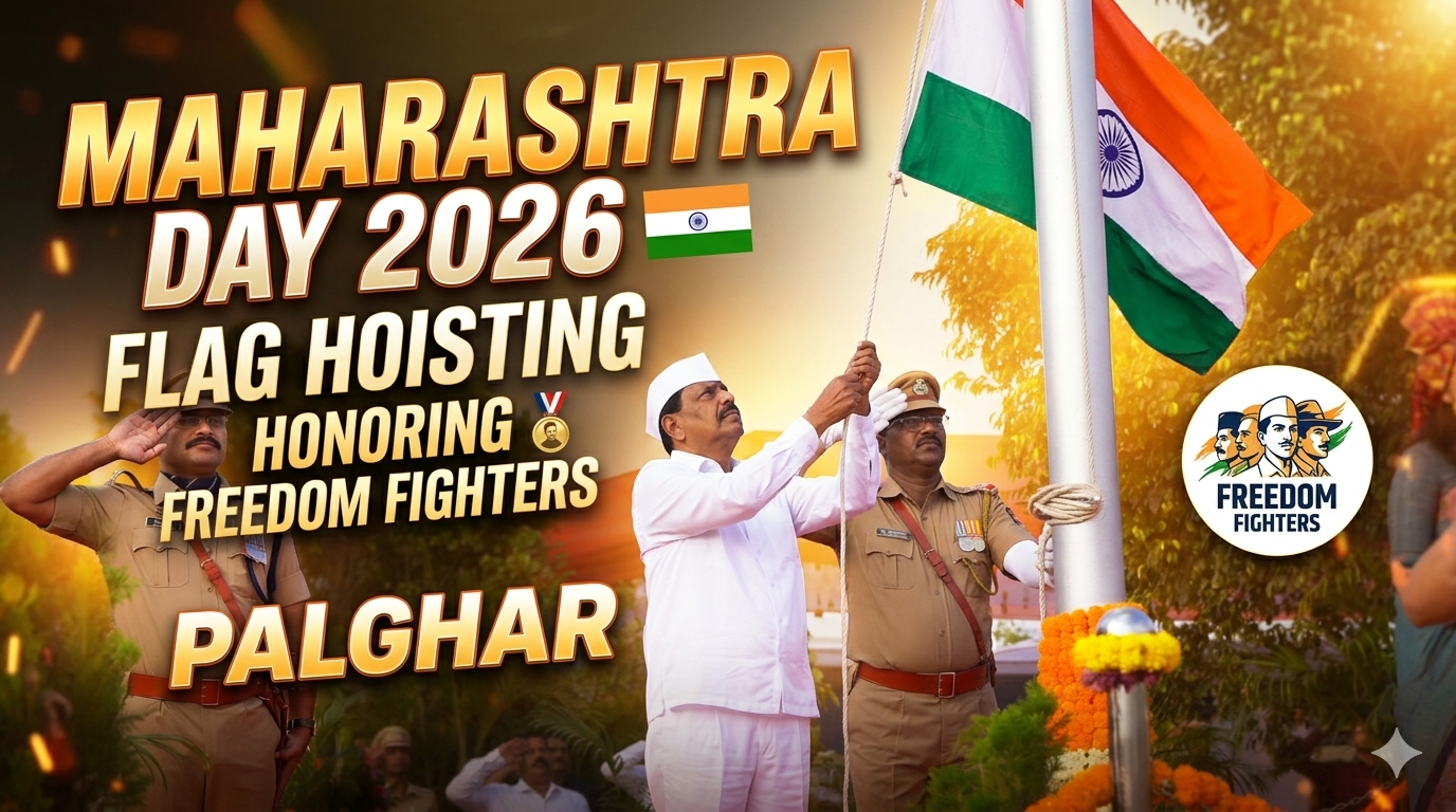 Maharashtra Day 2026 | Flag Hoisting and Honoring of Freedom Fighters in Palghar